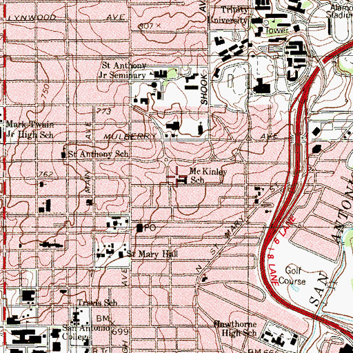 Topographic Map of McKinley School, TX