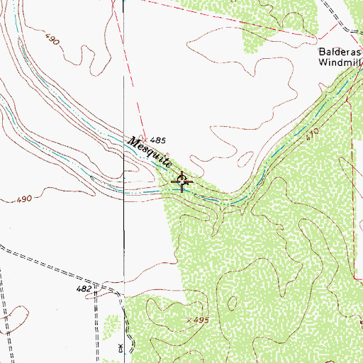 Topographic Map of Mesquite Creek, TX