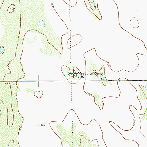 Topographic Map of Mesquite Windmill, TX
