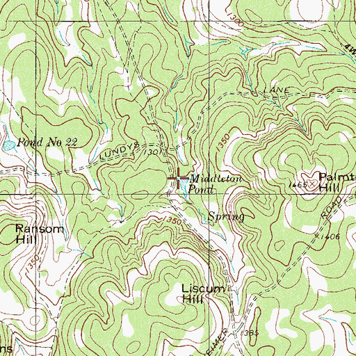 Topographic Map of Middleton Pond, TX