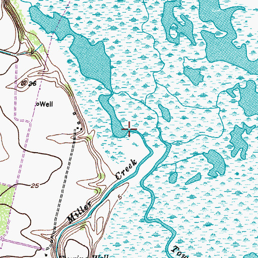 Topographic Map of Miller Creek, TX