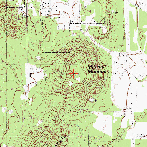 Topographic Map of Mitchell Mountain, TX