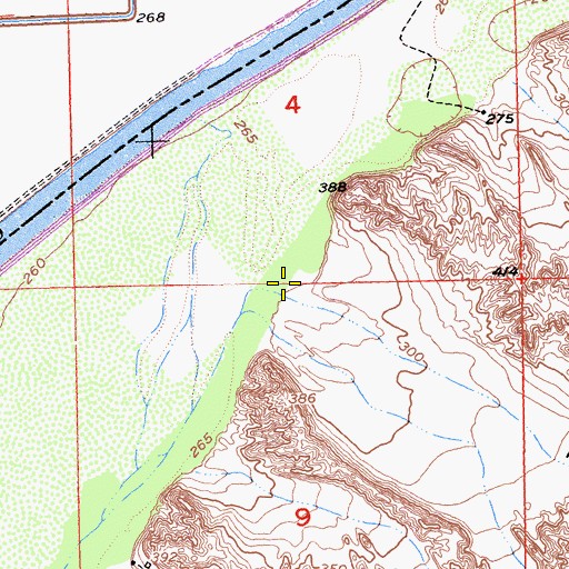 Topographic Map of Weaver Wash, AZ