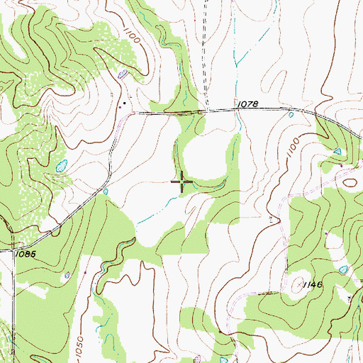 Topographic Map of Moreland Creek, TX