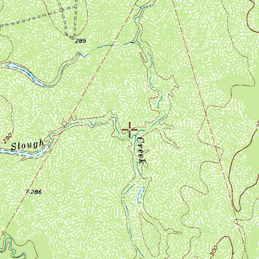 Topographic Map of Mossy Slough, TX