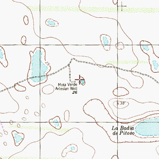 Topographic Map of Mota Verde Artesian Well, TX