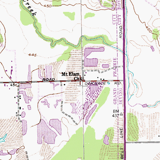 Topographic Map of Mount Elam Church, TX