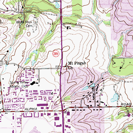 Topographic Map of Mount Pisgah Church, TX