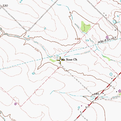 Topographic Map of Mount Rose Church, TX
