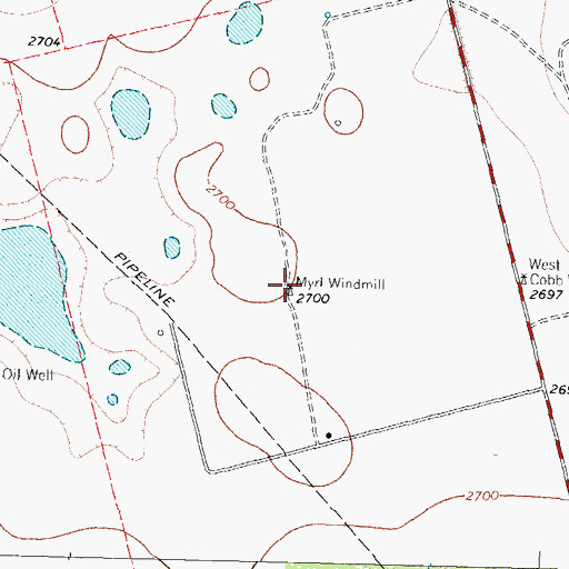 Topographic Map of Myrl Windmill, TX