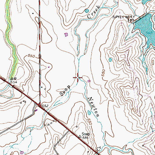 Topographic Map of Newton Branch, TX