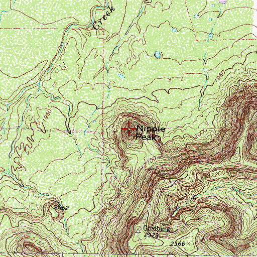 Topographic Map of Nipple Peak, TX
