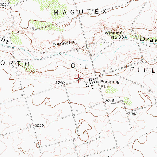 Topographic Map of North Magutex Oil Field, TX