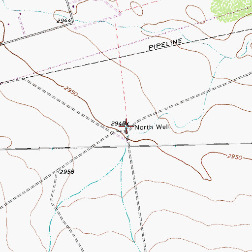 Topographic Map of North Well, TX