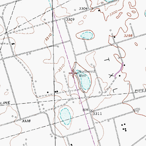 Topographic Map of Northwest Well, TX