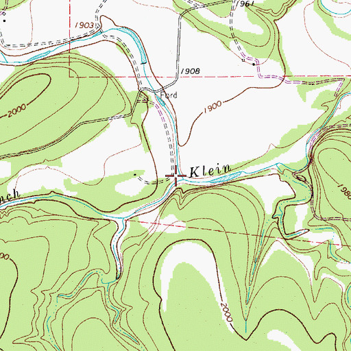 Topographic Map of Nott Branch, TX