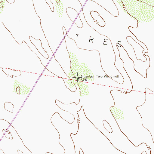 Topographic Map of Number Two Windmill, TX