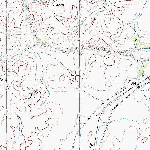 Topographic Map of Ocotillo Siding, TX