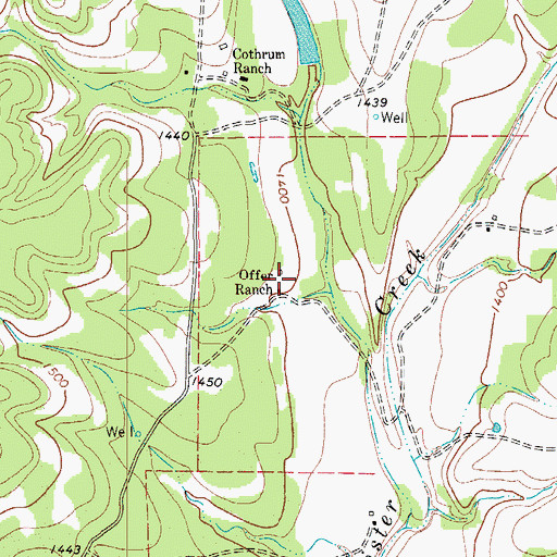 Topographic Map of Offer Ranch, TX