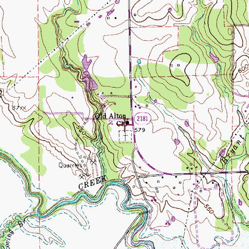 Topographic Map of Old Alton Church, TX