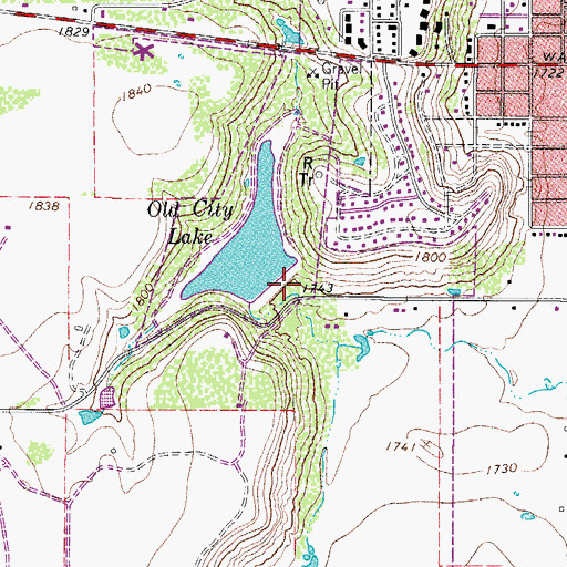 Topographic Map of Old City Lake, TX