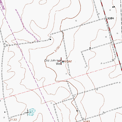 Topographic Map of Old Johnson Well, TX