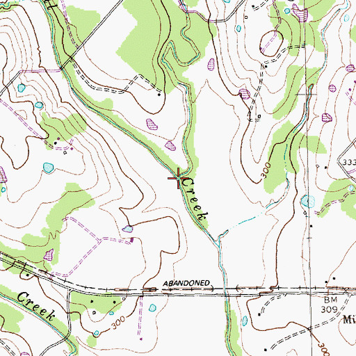 Topographic Map of Opossum Creek, TX