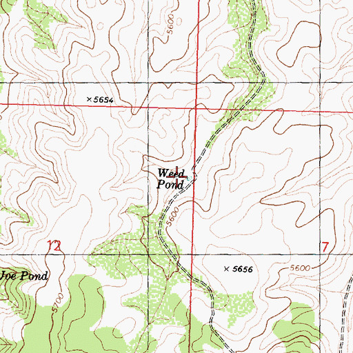 Topographic Map of Weed Pond, AZ