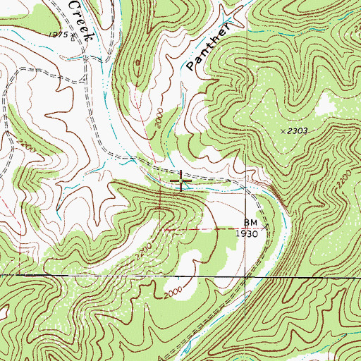 Topographic Map of Panther Canyon, TX