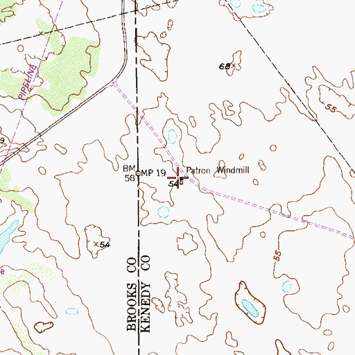Topographic Map of Patron Windmill, TX