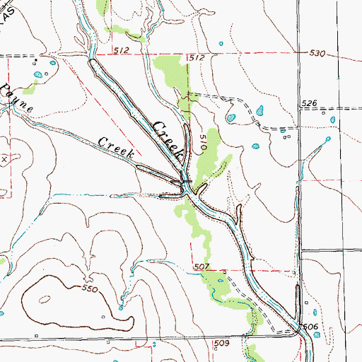 Topographic Map of Payne Creek, TX