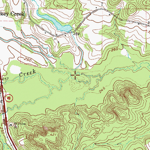 Topographic Map of Peacock Creek, TX