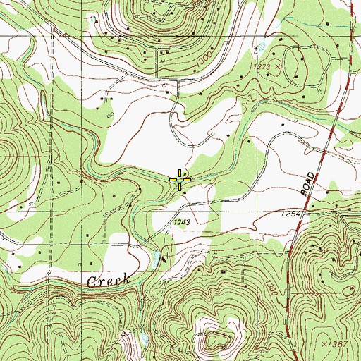Topographic Map of Pecan Creek, TX