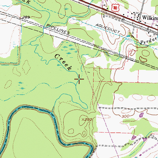 Topographic Map of Perdue Branch, TX