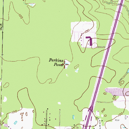 Topographic Map of Perkins Pond, TX