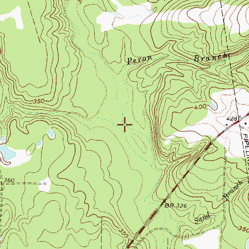 Topographic Map of Peron Branch, TX