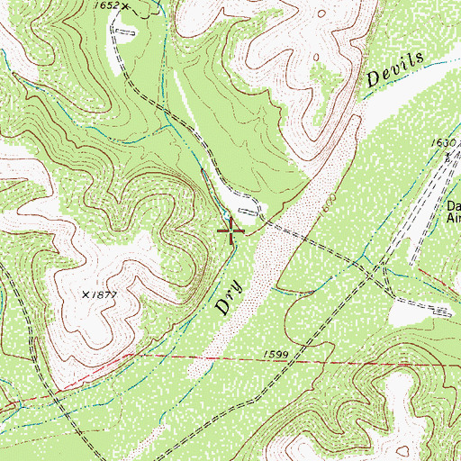 Topographic Map of Prickly Pear Canyon, TX