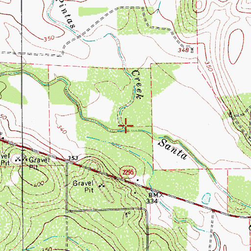 Topographic Map of Piedras Pintas Creek, TX