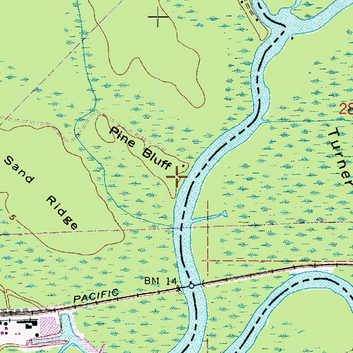 Topographic Map of Pine Bluff, TX