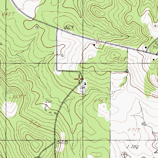 Topographic Map of Pine Grove Church, TX