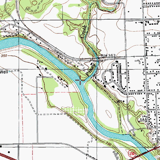 Topographic Map of Piney Creek, TX