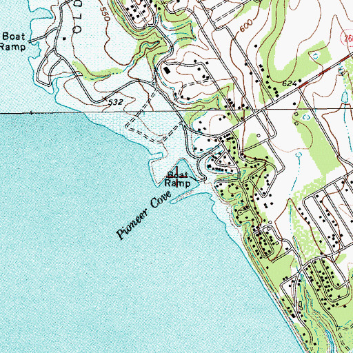 Topographic Map of Pioneer Cove, TX