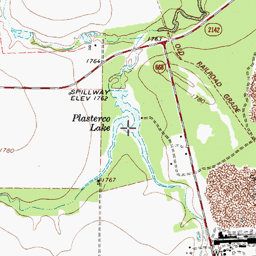 Topographic Map of Plasterco Lake, TX
