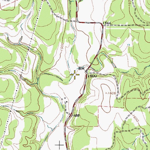Topographic Map of Polecat Spring Creek, TX