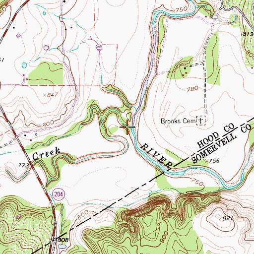 Topographic Map of Pony Creek, TX