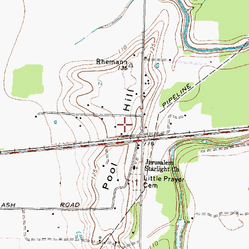 Topographic Map of Pool Hill, TX