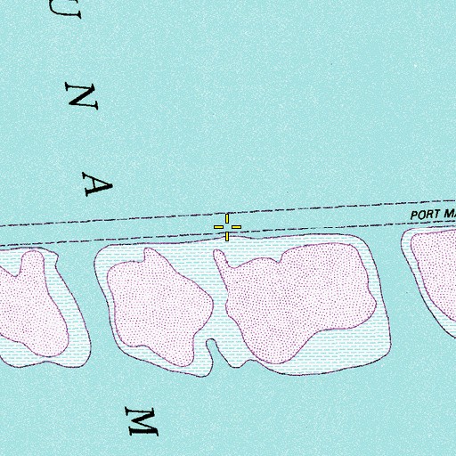 Topographic Map of Port Mansfield Channel, TX