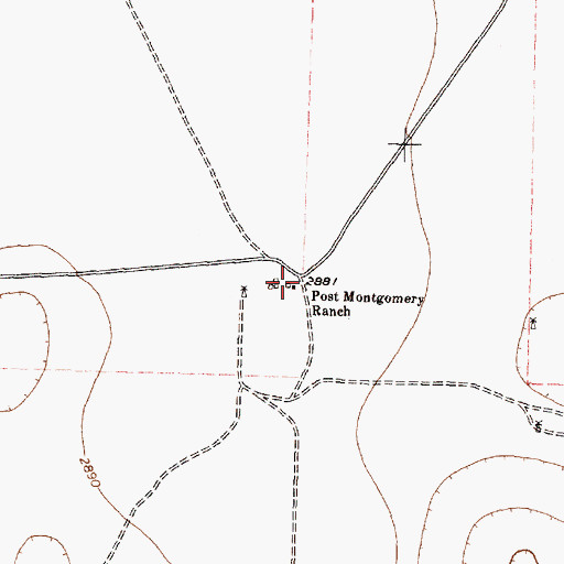 Topographic Map of Post Montgomery Ranch, TX