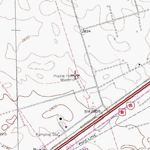 Topographic Map of Prairie Home Windmill, TX