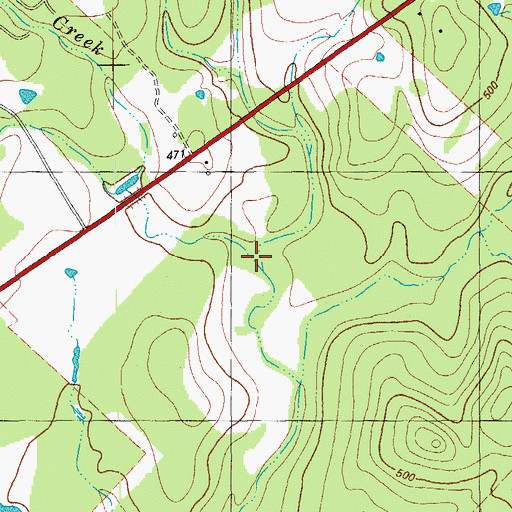 Topographic Map of Price Creek, TX